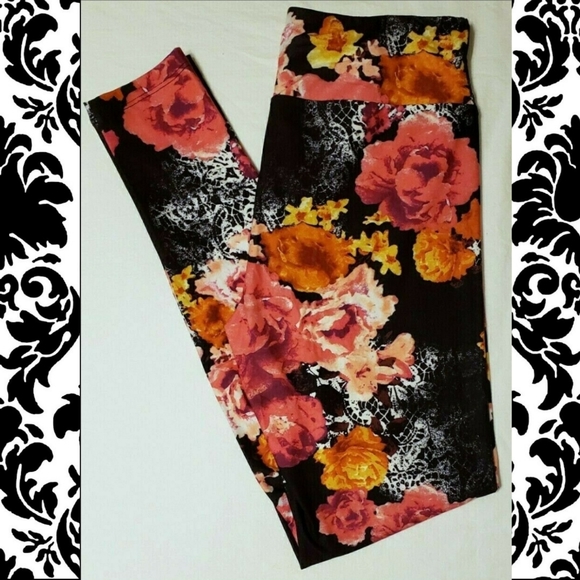 NWT 3PC SET LuLaRoe S Top, CP S Duster, CP Tween - OS 4 Lace Pink Roses Leggings - Picture 11 of 15